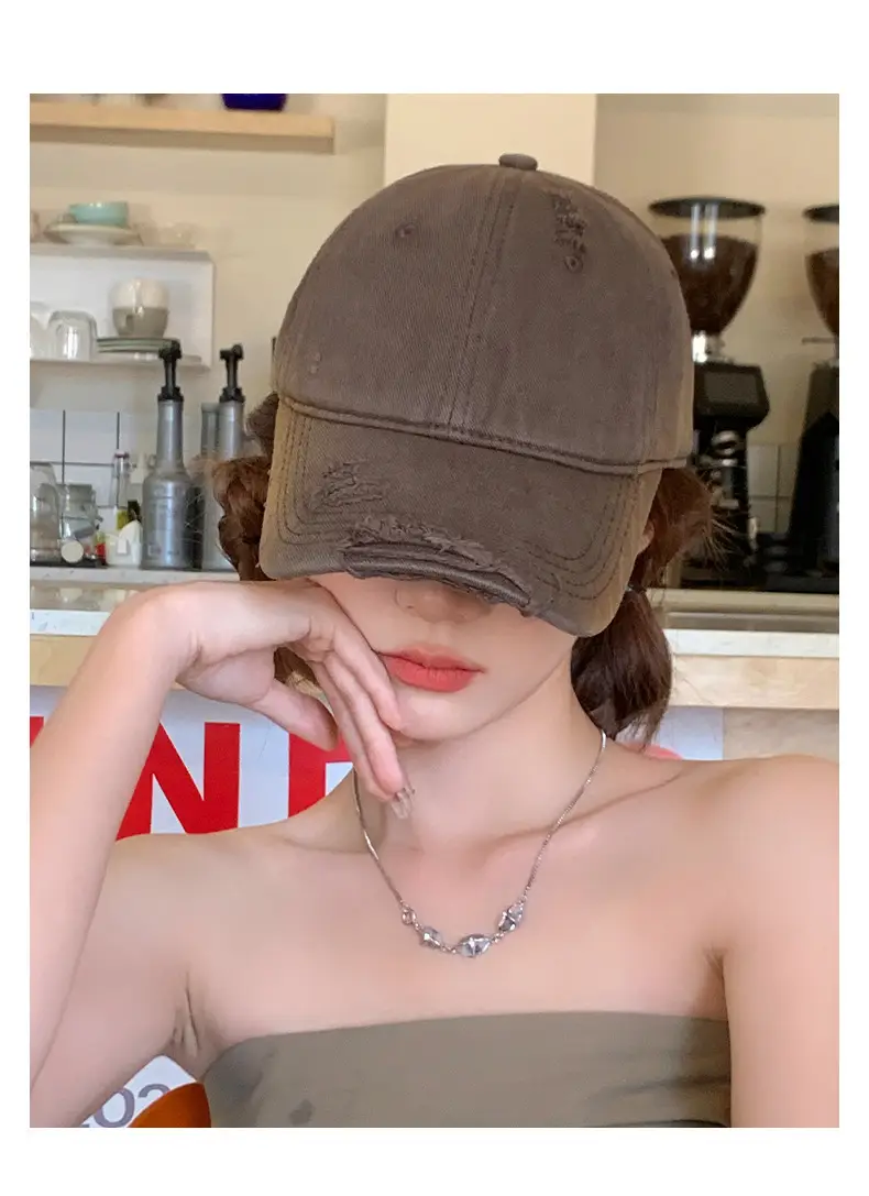 Coffee Retro Baseball Cap Wide Brim Duck Cap — feature 7