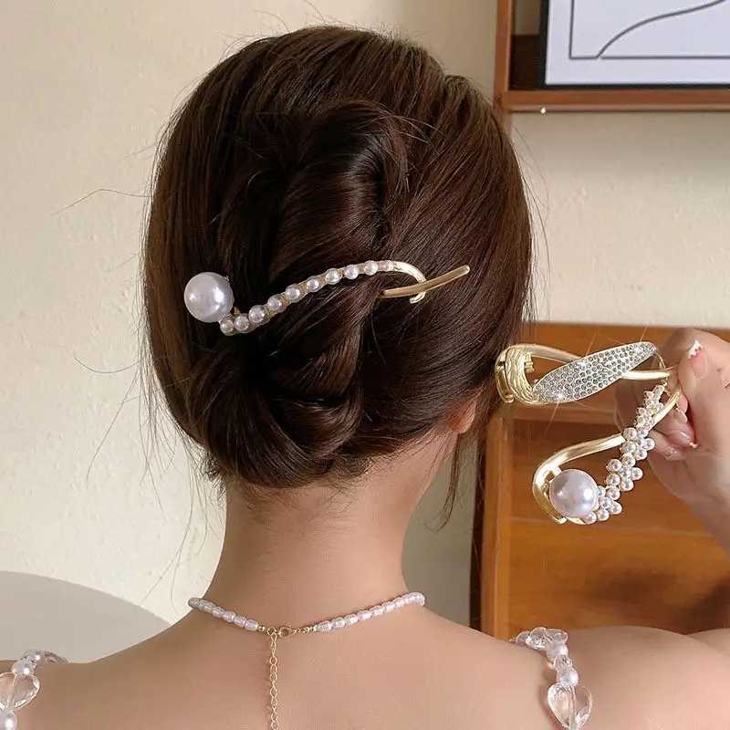 Famiman Gold Pearl Hairpin Clip for Women — feature 4