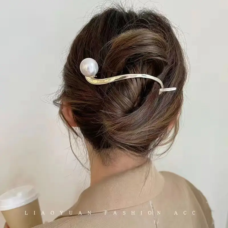 Famiman Gold Pearl Hairpin Clip for Women — feature 9