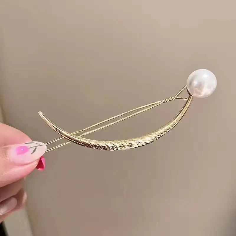 Famiman Gold Pearl Hairpin Clip for Women