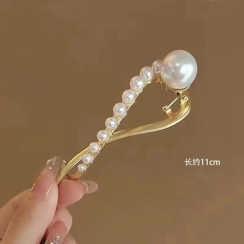 Famiman Gold Pearl Hairpin Clip for Women
