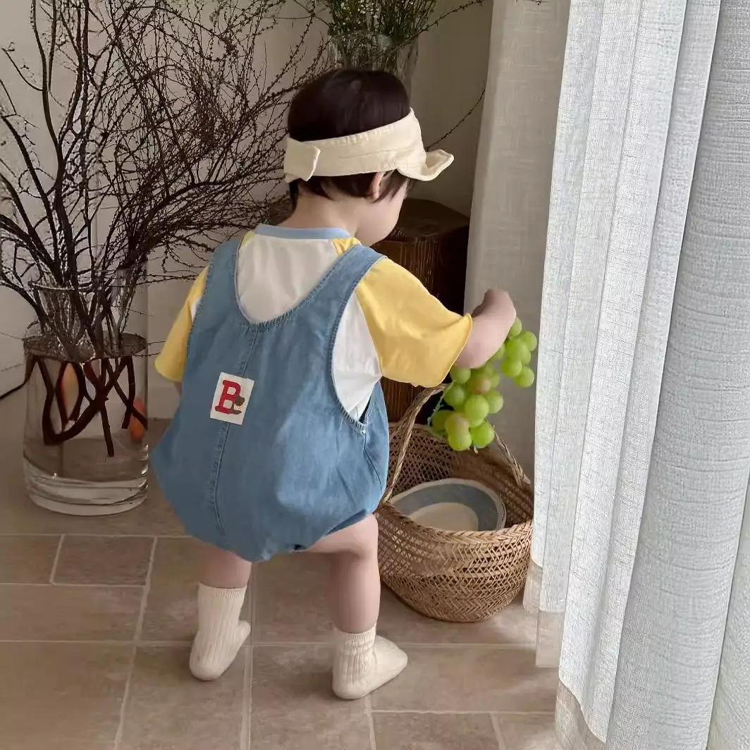 Kids Korean Style Summer T-Shirt Denim Overalls Set — feature 4
