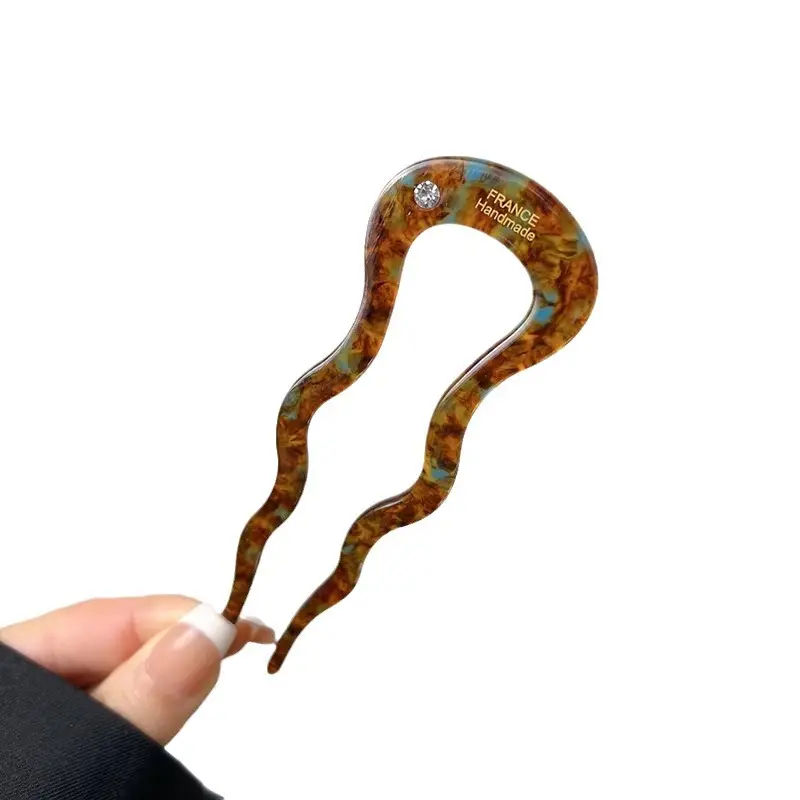 U-Shaped Hairpin 12.5cm Black Acetic Acid - Image 12