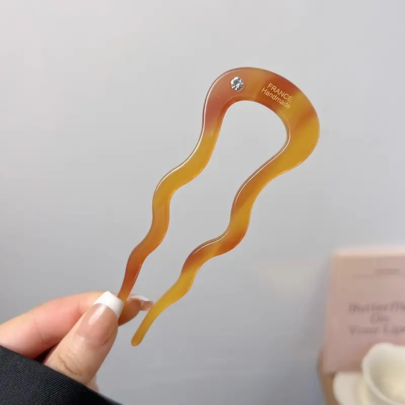 U-Shaped Hairpin 12.5cm Black Acetic Acid - Image 4