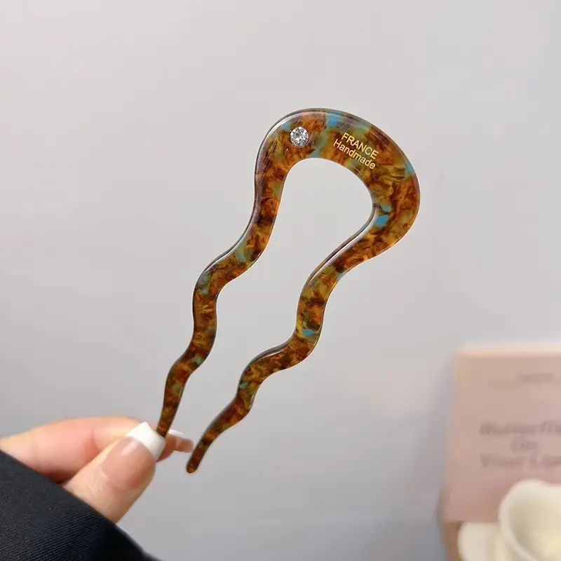 U-Shaped Hairpin 12.5cm Black Acetic Acid - Image 5