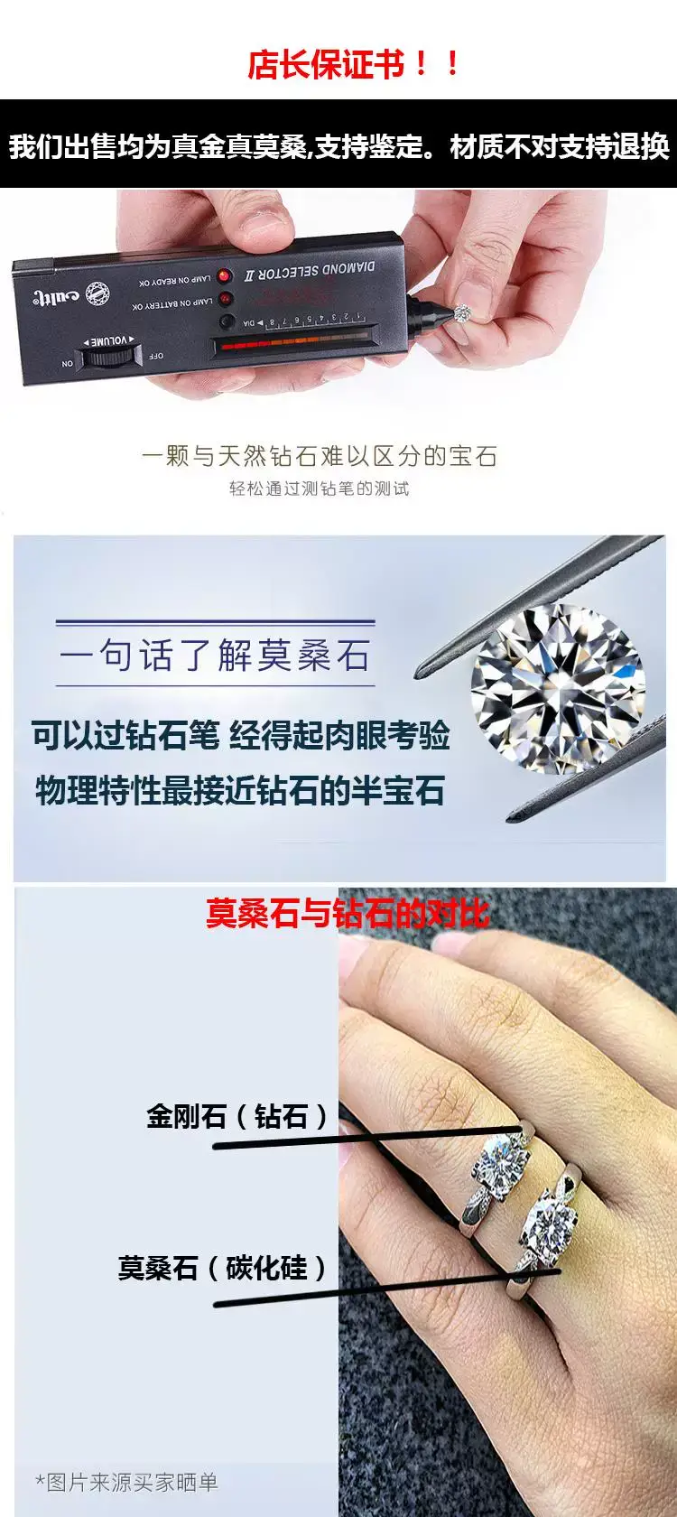Clearance 18k White Gold Moissanite Wedding Ring — feature 4