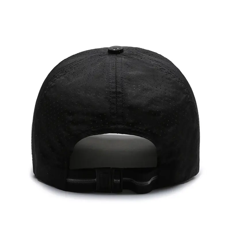 Men Black Mesh Baseball Cap with Reflective Brim - Image 9