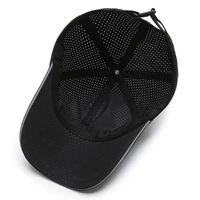 Men Black Mesh Baseball Cap with Reflective Brim - Image 10