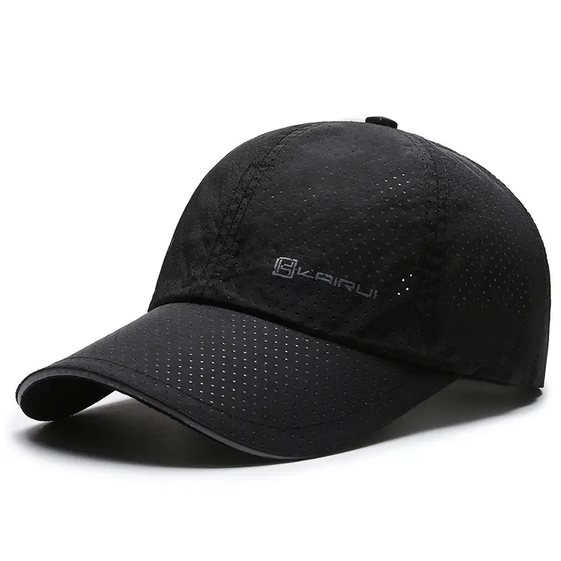 Men Black Mesh Baseball Cap with Reflective Brim - Image 11