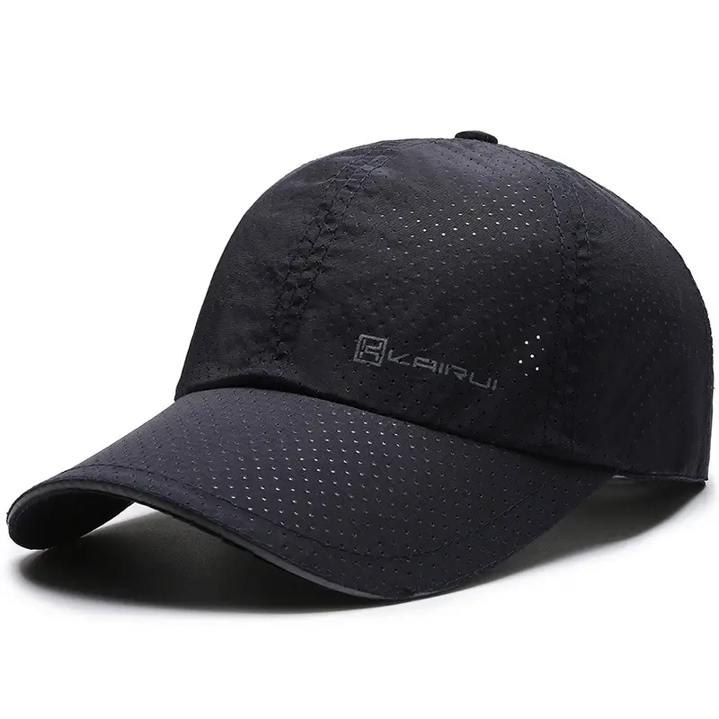 Men Black Mesh Baseball Cap with Reflective Brim - Image 4