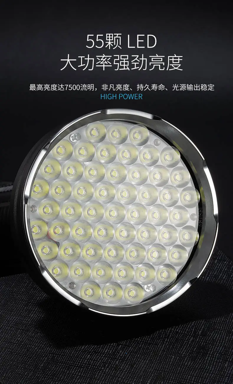 Cross-border 6x18650 Flashlight 7500LM Fast Charge — feature 14