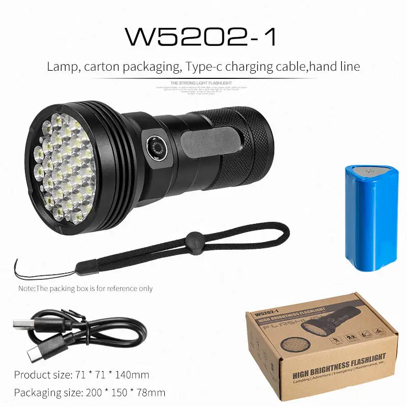 Cross-border 6x18650 Flashlight 7500LM Fast Charge
