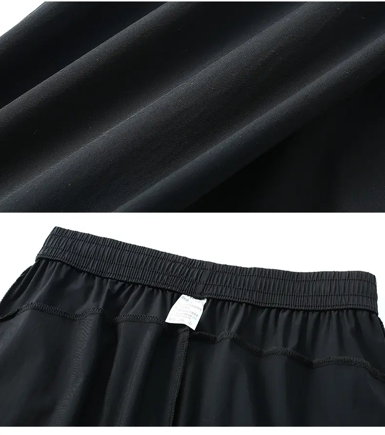 Men Ice Silk Running Pants Black Thin Breathable — feature 17