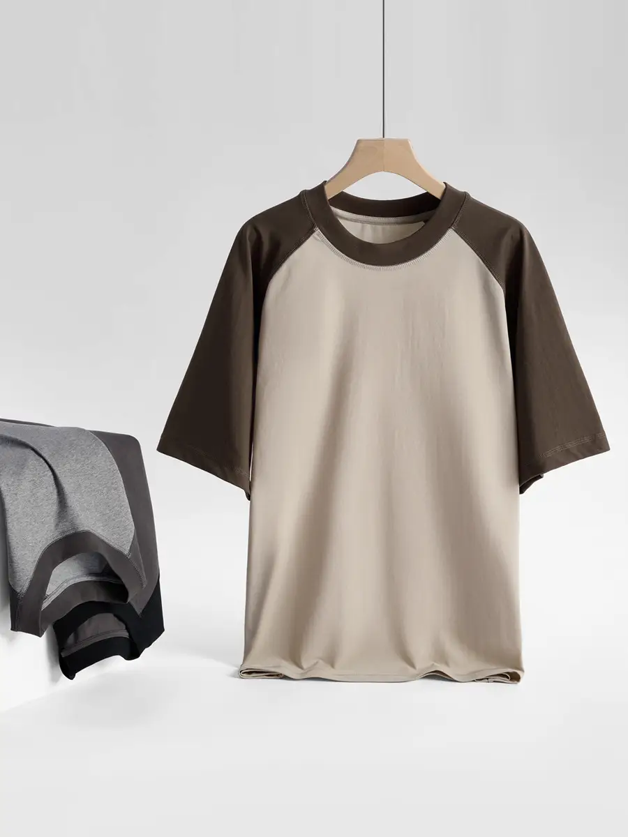 Men Raglan Sleeve T-Shirt Navy Grey 230g - Image 9