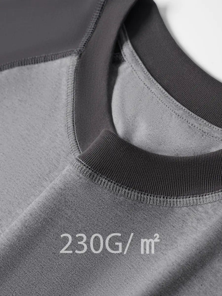 Men Raglan Sleeve T-Shirt Navy Grey 230g - Image 10