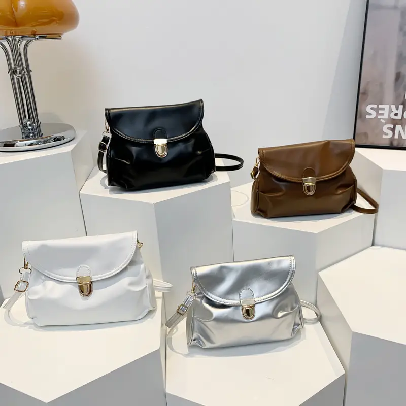 Black Pleated Shoulder Bag for Women 2024 - Image 8