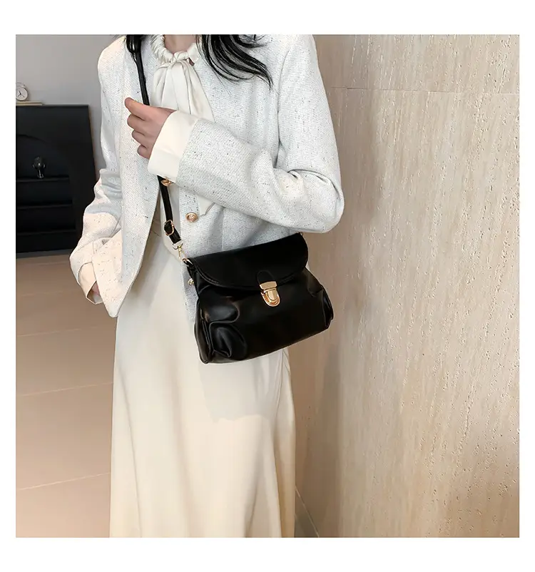 Black Pleated Shoulder Bag for Women 2024 — feature 10