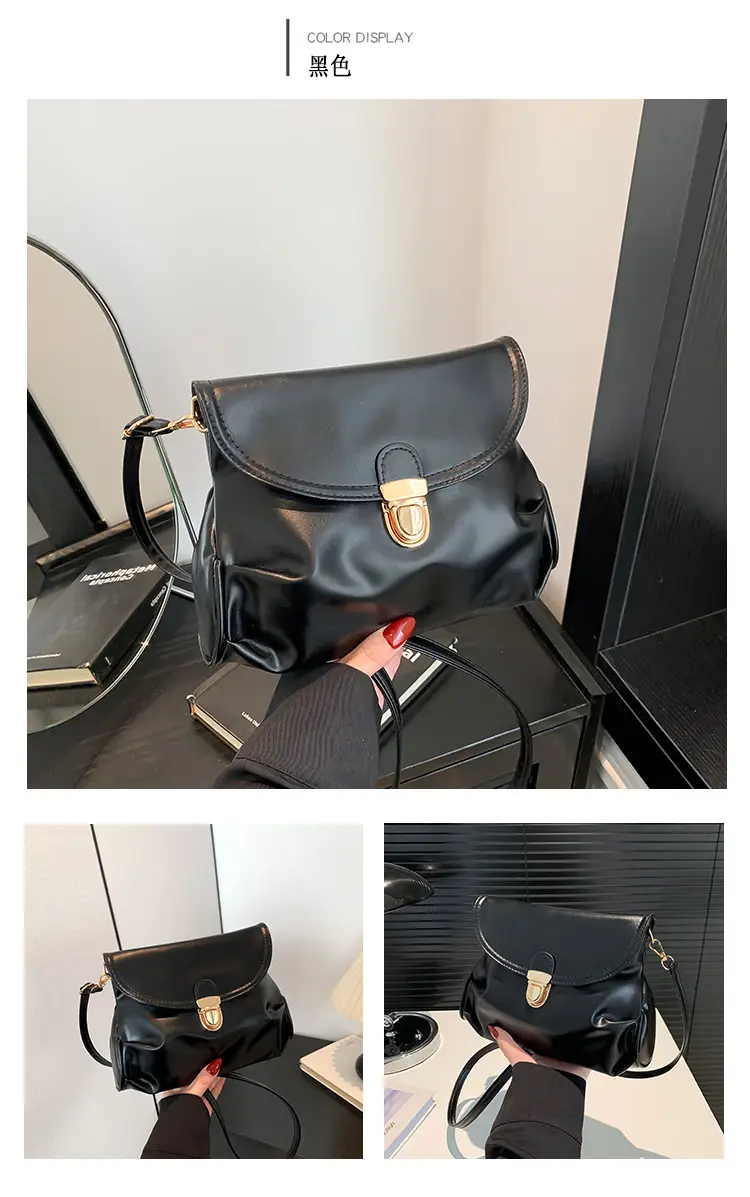 Black Pleated Shoulder Bag for Women 2024 — feature 20