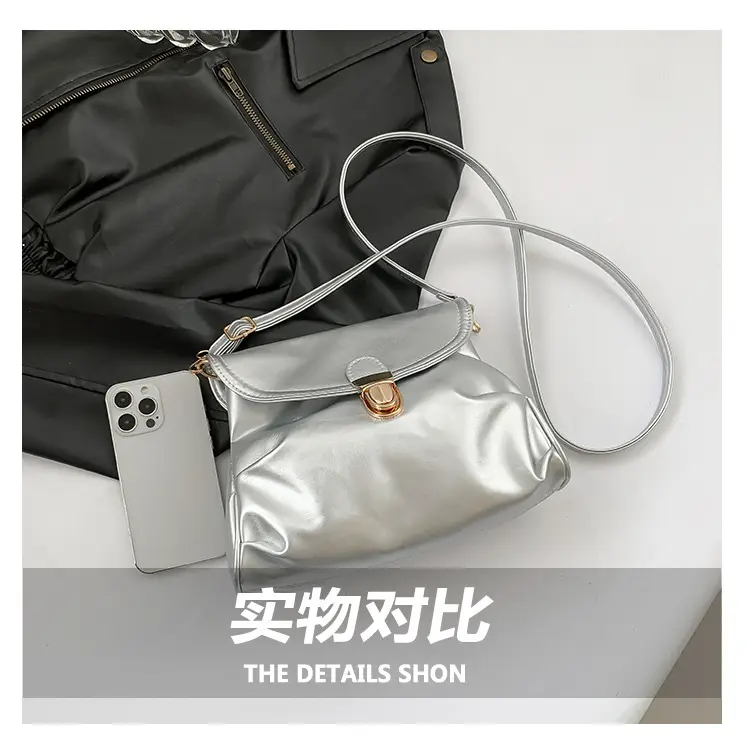 Black Pleated Shoulder Bag for Women 2024 — feature 7
