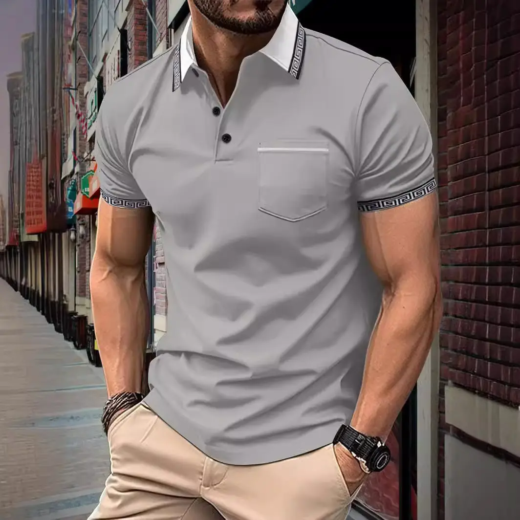 Men's Red Polo Shirt Button Pocket Summer 2026 - Image 11