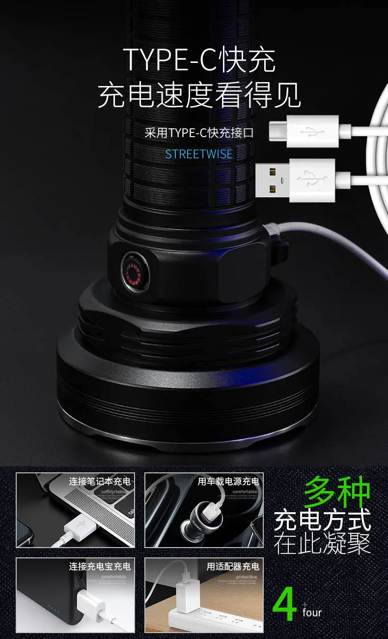 6500LM Laser Flashlight with Type-C Charging — feature 18
