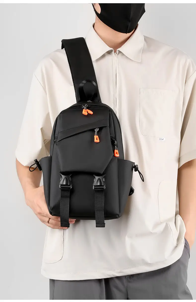 Men's Grey Striped Crossbody Bag 2024 New — feature 15