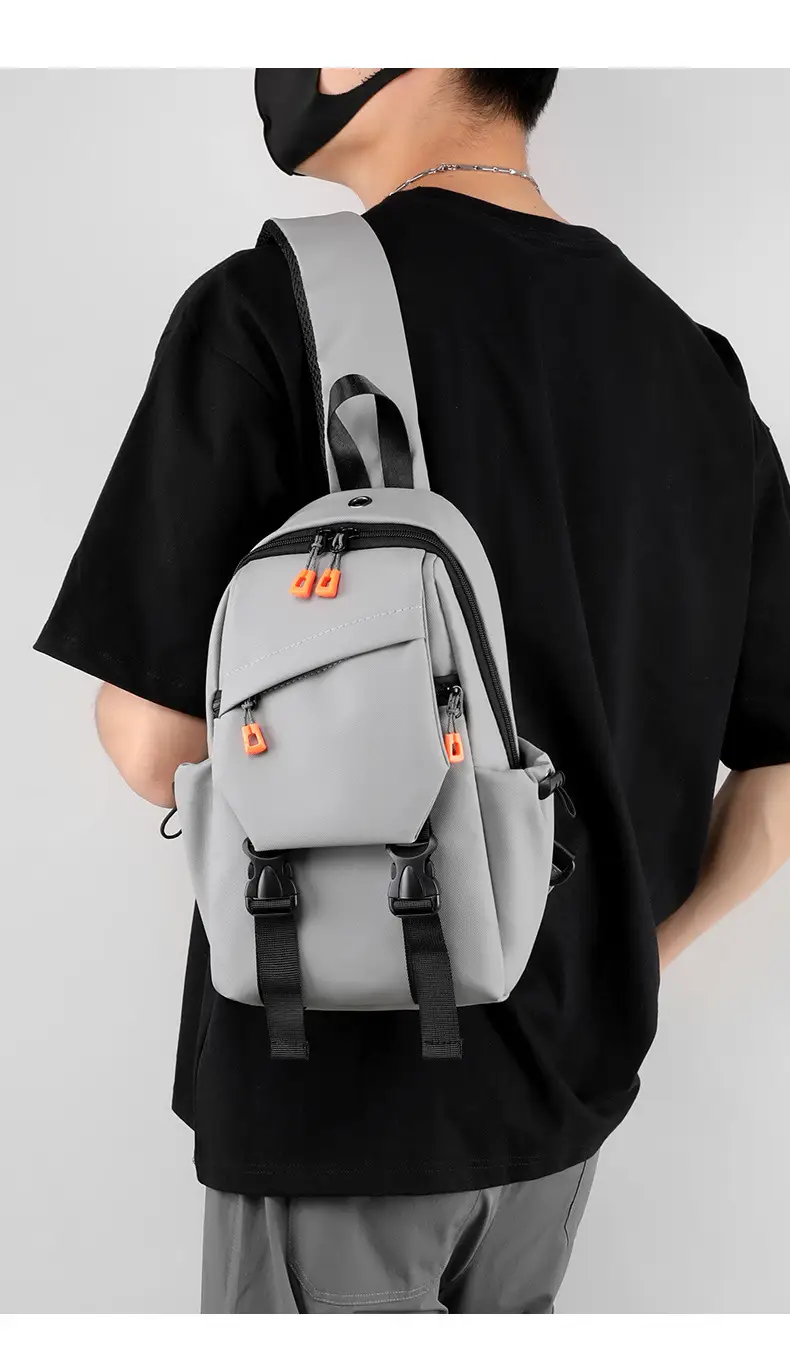 Men's Grey Striped Crossbody Bag 2024 New — feature 19