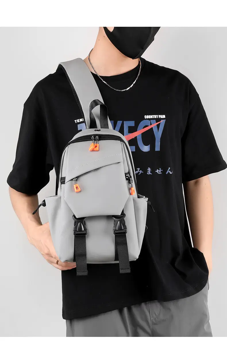 Men's Grey Striped Crossbody Bag 2024 New — feature 20