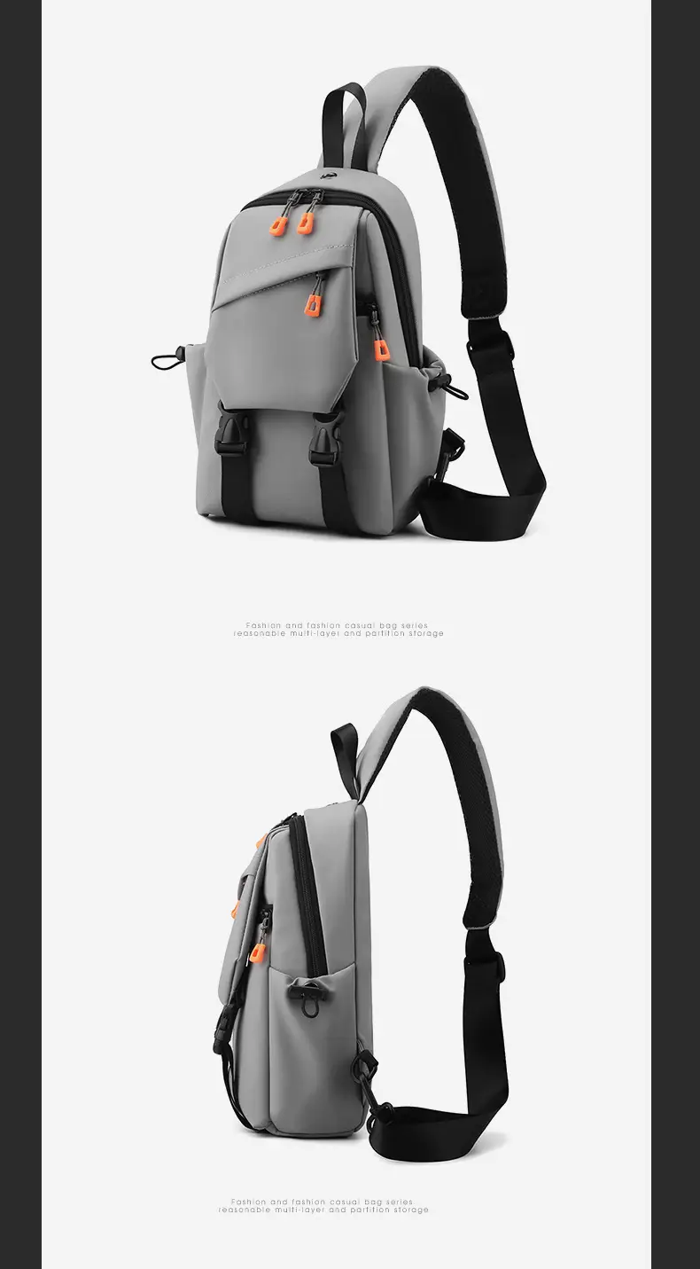 Men's Grey Striped Crossbody Bag 2024 New — feature 22