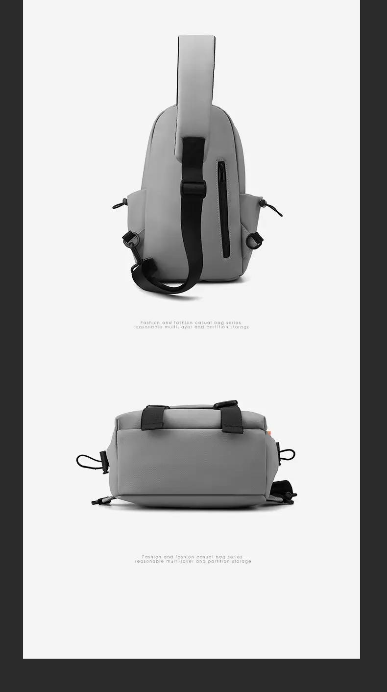 Men's Grey Striped Crossbody Bag 2024 New — feature 23