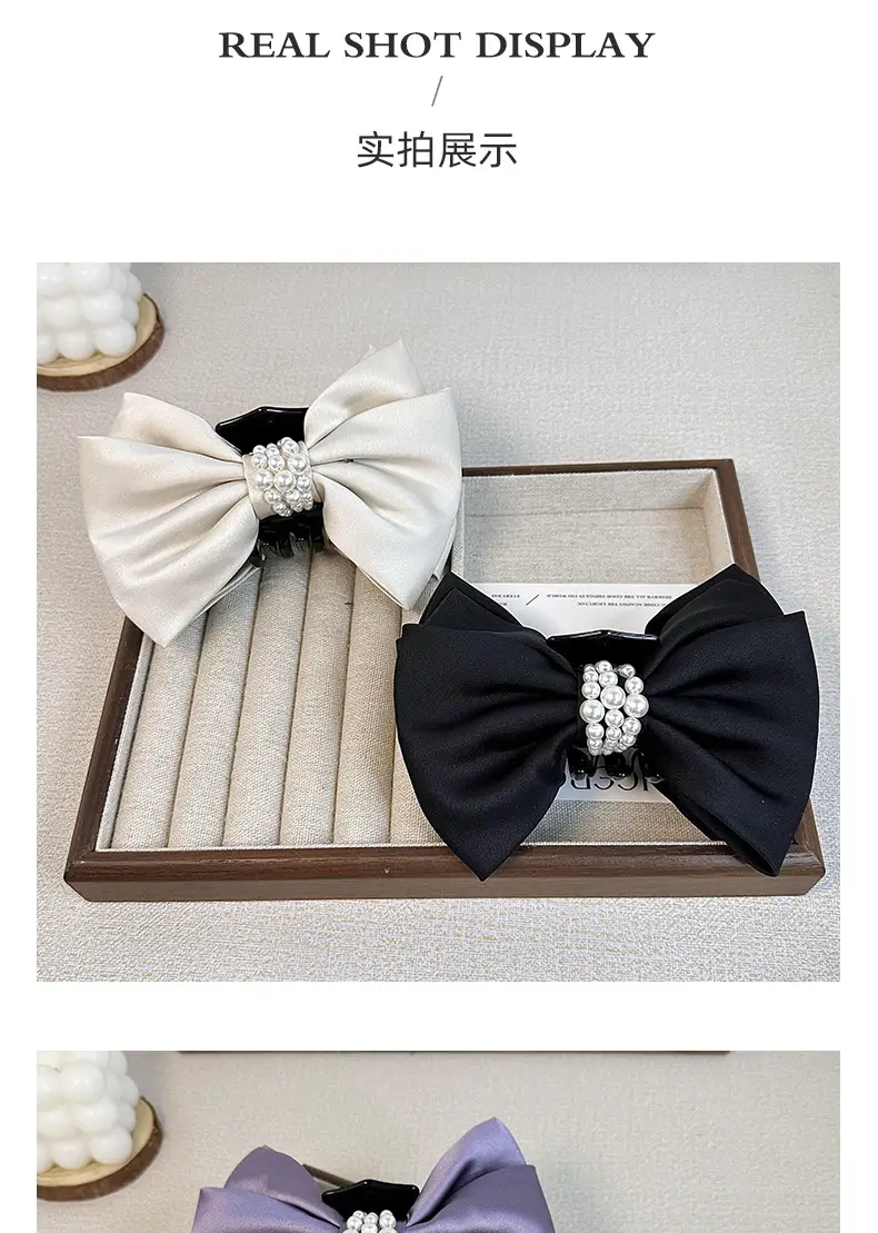 2024 Satin Bow Hairpin Pearl Embellished Women — feature 10