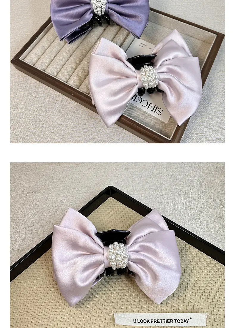 2024 Satin Bow Hairpin Pearl Embellished Women — feature 11