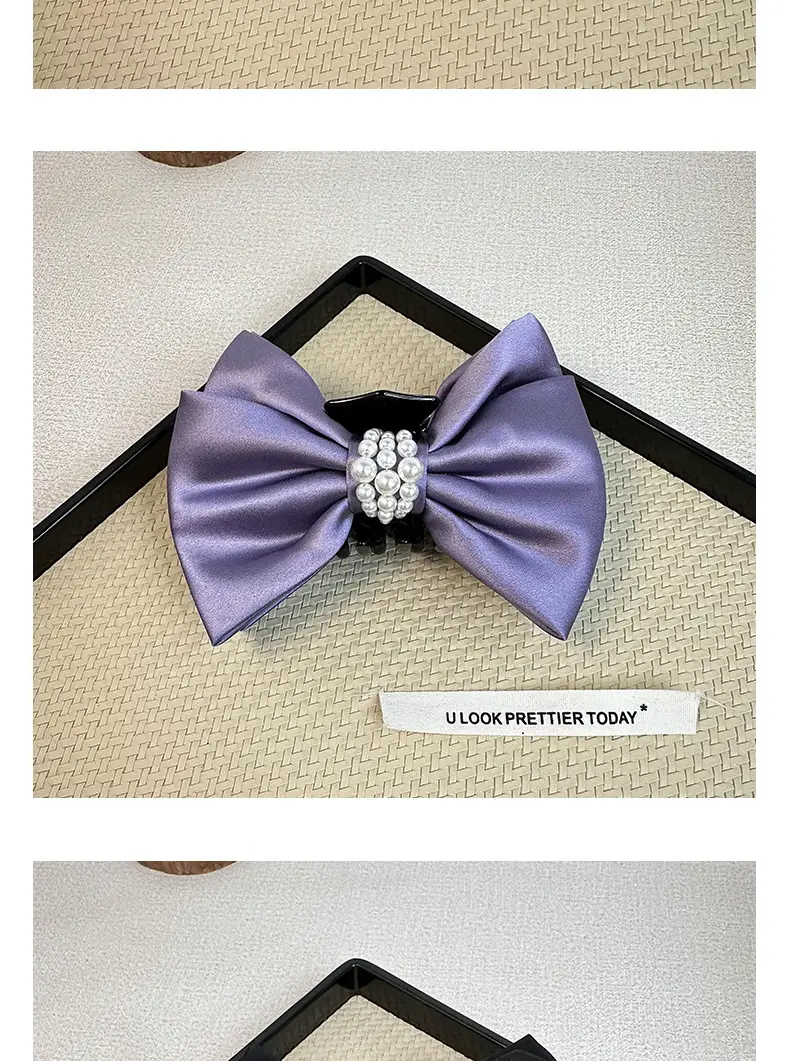 2024 Satin Bow Hairpin Pearl Embellished Women — feature 12