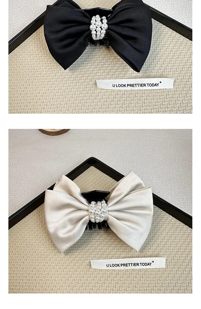 2024 Satin Bow Hairpin Pearl Embellished Women — feature 13
