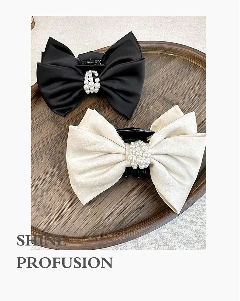 2024 Satin Bow Hairpin Pearl Embellished Women — feature 8