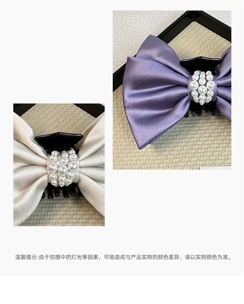 2024 Satin Bow Hairpin Pearl Embellished Women — feature 9
