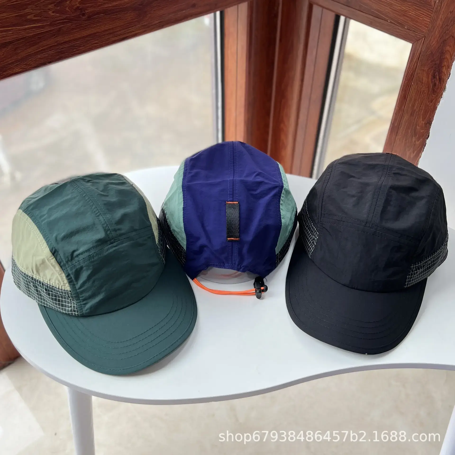 Blue Japanese Drawstring Baseball Cap for Men Women