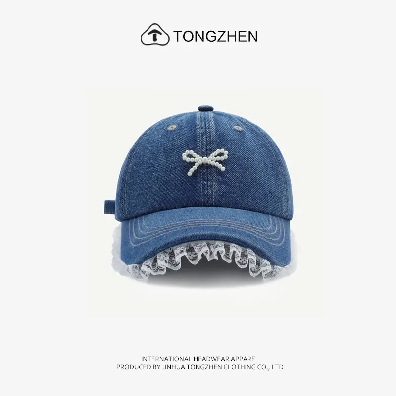 Japanese Style Pearl Bow Baseball Cap for Women - Image 2