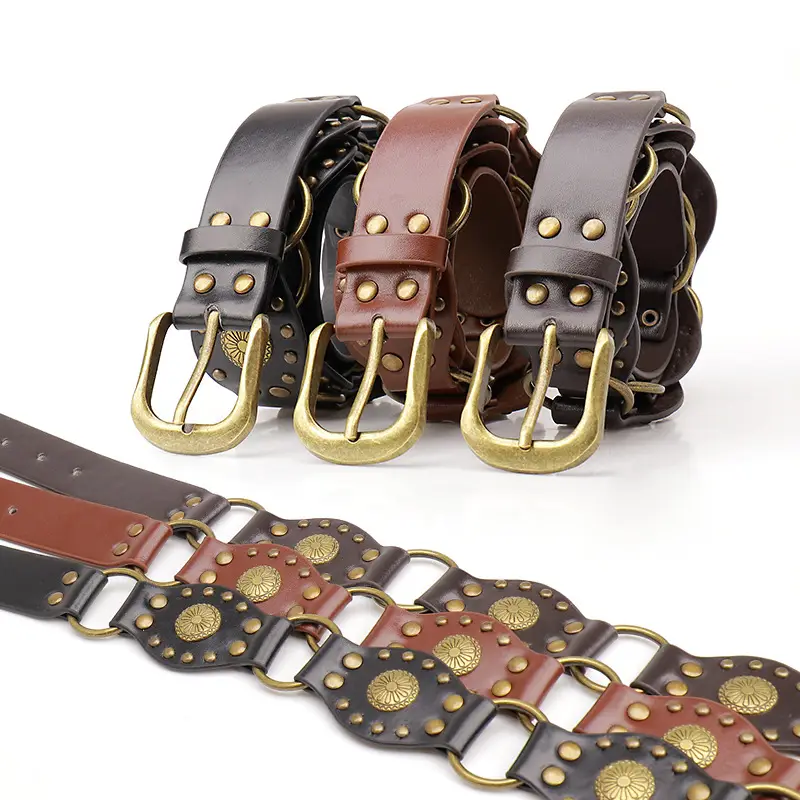 Western Denim Style Belt Women's Accessories Alloy Vintage Belt Women's Decorative Skirt Crock Pants Heavy Industry Wide Edition Belt - Image 4