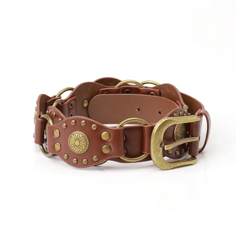 Western Denim Style Belt Women's Accessories Alloy Vintage Belt Women's Decorative Skirt Crock Pants Heavy Industry Wide Edition Belt - Image 2