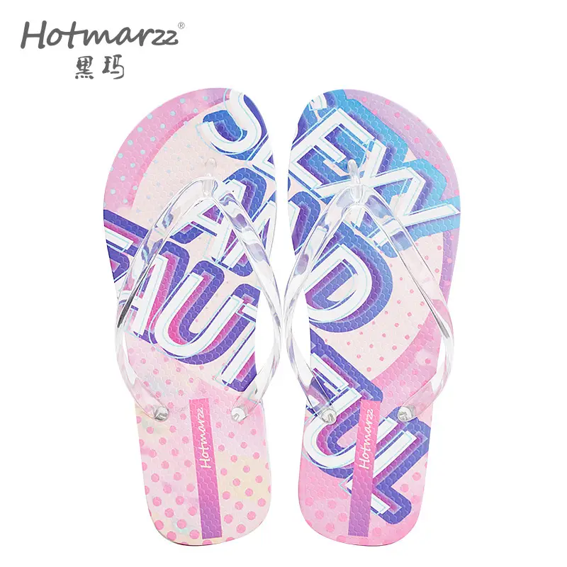Hotmarzz Heima Women's New Flip Flops Jelly with Pink Slippers Summer Shopping Beach Flip Flops