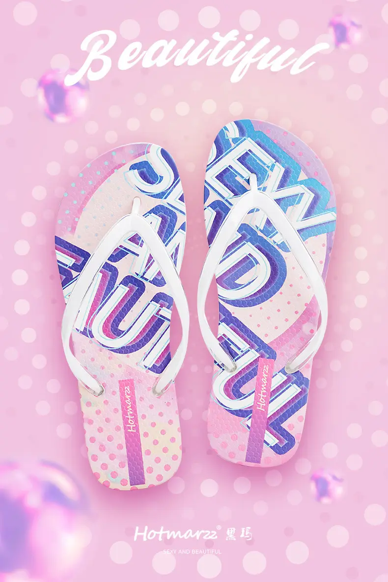 Hotmarzz Heima Women's New Flip Flops Jelly with Pink Slippers Summer Shopping Beach Flip Flops — feature 1