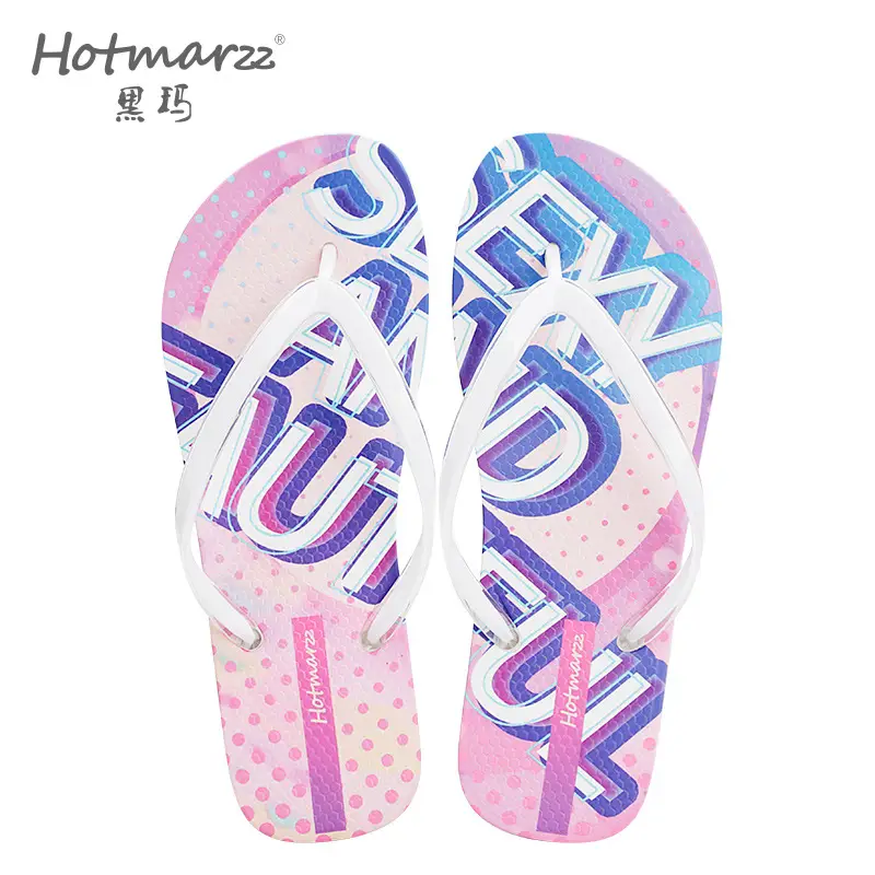 Hotmarzz Heima Women's New Flip Flops Jelly with Pink Slippers Summer Shopping Beach Flip Flops