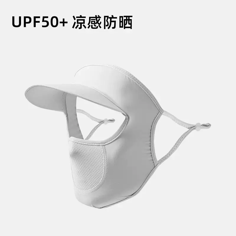 Sunscreen Mask Women's Face Gini Summer Brim Full Face Sunshade Neck Protection Riding Driving Ice Silk Mask Face Protection Summer — feature 10