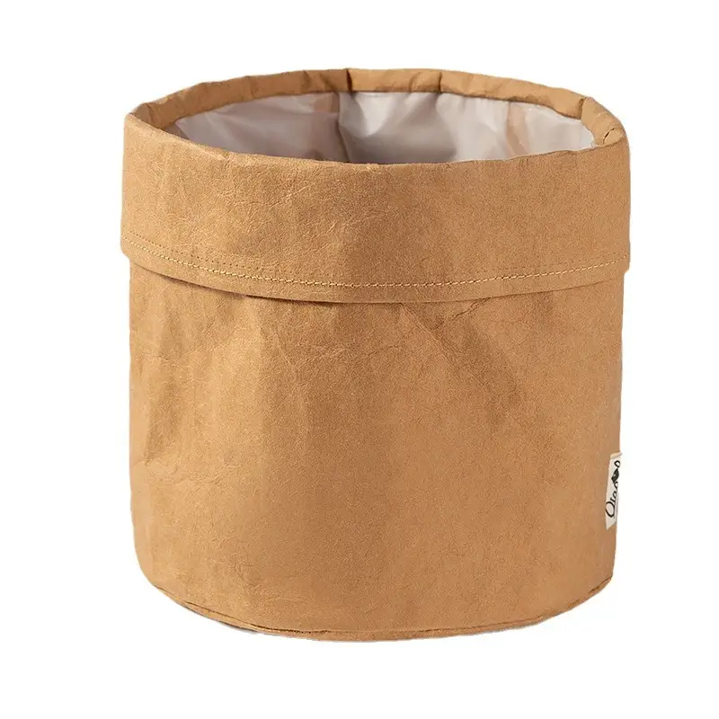 Washed Kraft Paper Makeup Brush Storage Bucket - Image 13