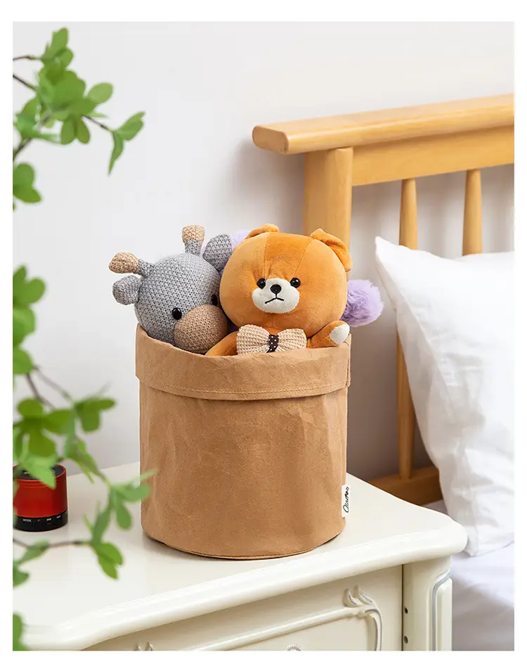 Washed Kraft Paper Makeup Brush Storage Bucket β feature 26
