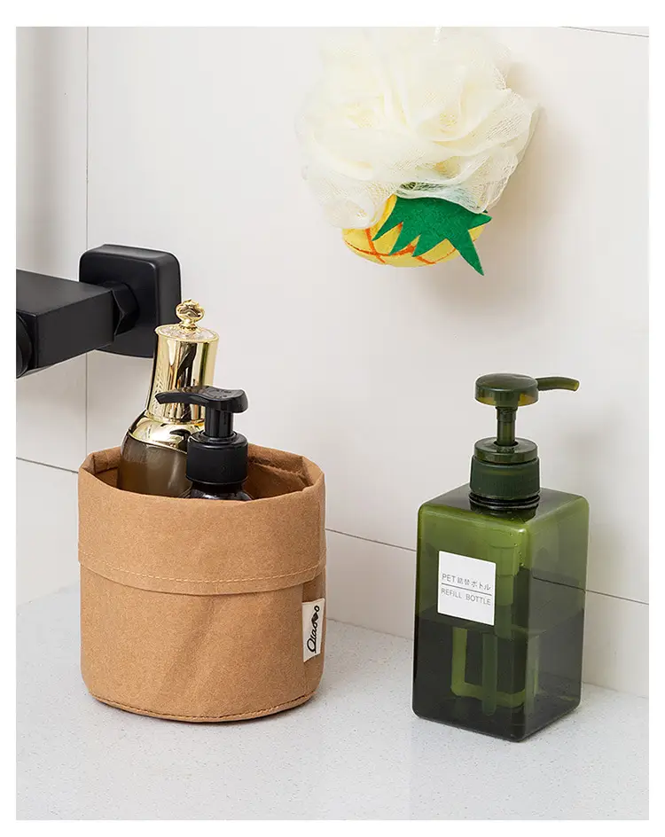 Washed Kraft Paper Makeup Brush Storage Bucket β feature 27