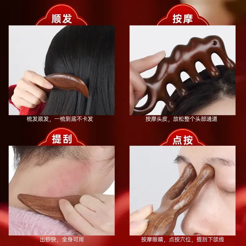 Wooden Hair Comb for Girls, 11.5cm Long, 1.6cm Thin - Image 12