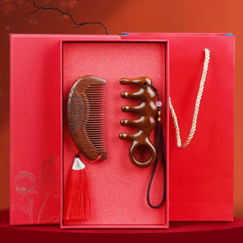 Wooden Hair Comb for Girls, 11.5cm Long, 1.6cm Thin - Image 3