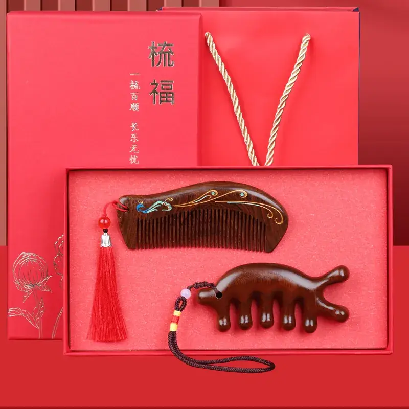 Wooden Hair Comb for Girls, 11.5cm Long, 1.6cm Thin - Image 7
